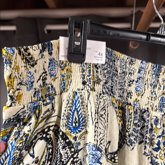 Maurices Blue and Yellow Patterned Straight Leg Pants - Picture 4 of 6